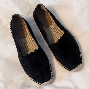 Chloe black Suede Scalloped Espadrilles